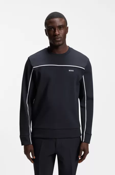 Cotton-blend regular-fit sweatshirt with tape inserts