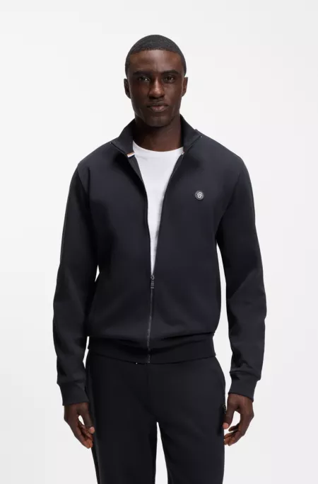 Zip-up sweatshirt with Double-B-monogram badge