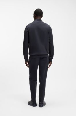 Zip-up sweatshirt with Double-B-monogram badge, Dark Blue