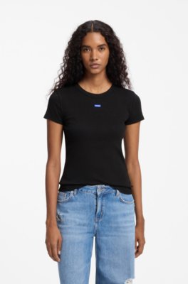 Hugo T-shirt 'Easy' blå / svart dam – bild 2