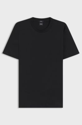 Slim-fit T-shirt in mercerised cotton, Black