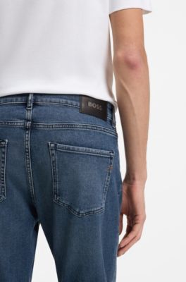 Slim-fit Delaware-jeans van comfortabel blauw stretchdenim, Blauw
