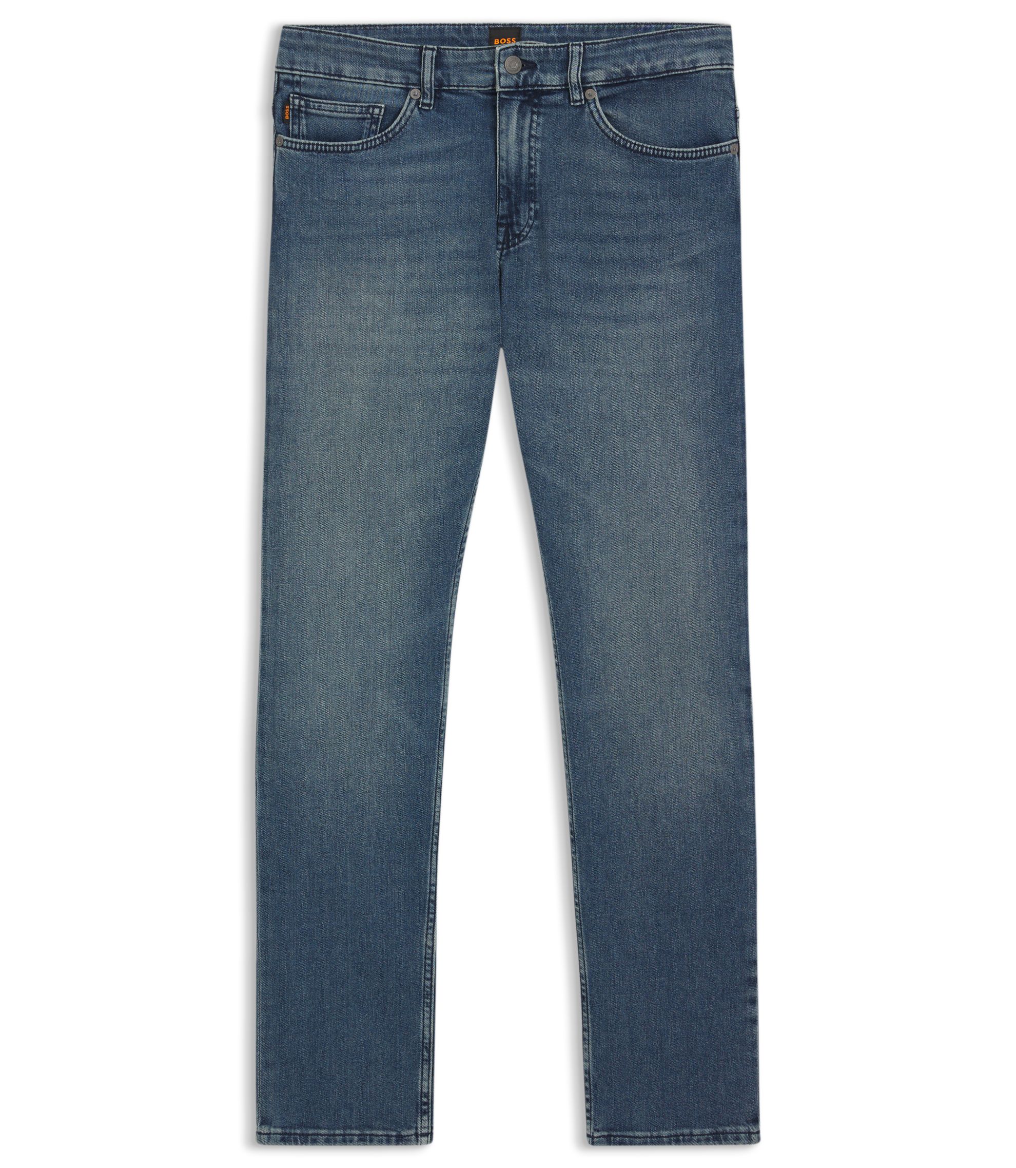 BOSS - Delaware slim-fit jeans in blue comfort-stretch denim - Blue
