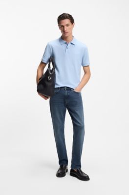 Maine regular-fit jeans van comfortabel blauw stretchdenim, Blauw