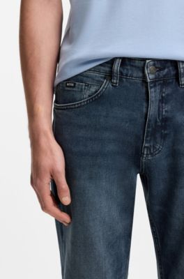 Jean Regular Maine en denim stretch bleu confortable, Bleu