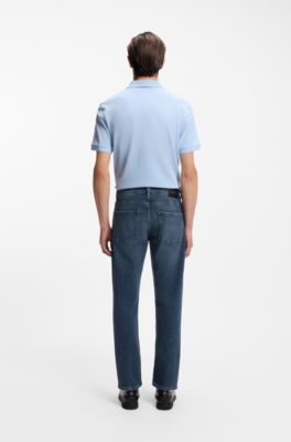 Jean Regular Maine en denim stretch bleu confortable, Bleu