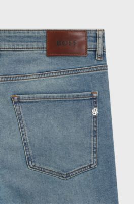 Slim-fit Delaware-jeans van comfortabel blauw stretchdenim, Blauw