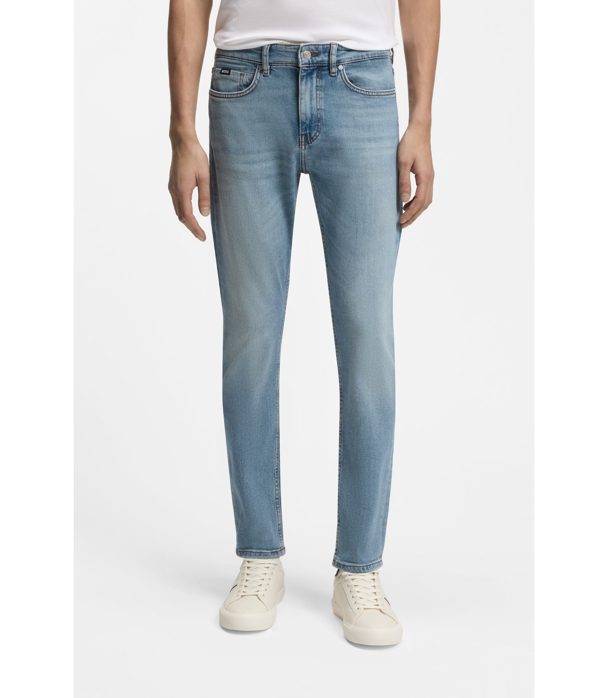 Delaware Slim-Fit Jeans aus bequemem blauem Stretch-Denim