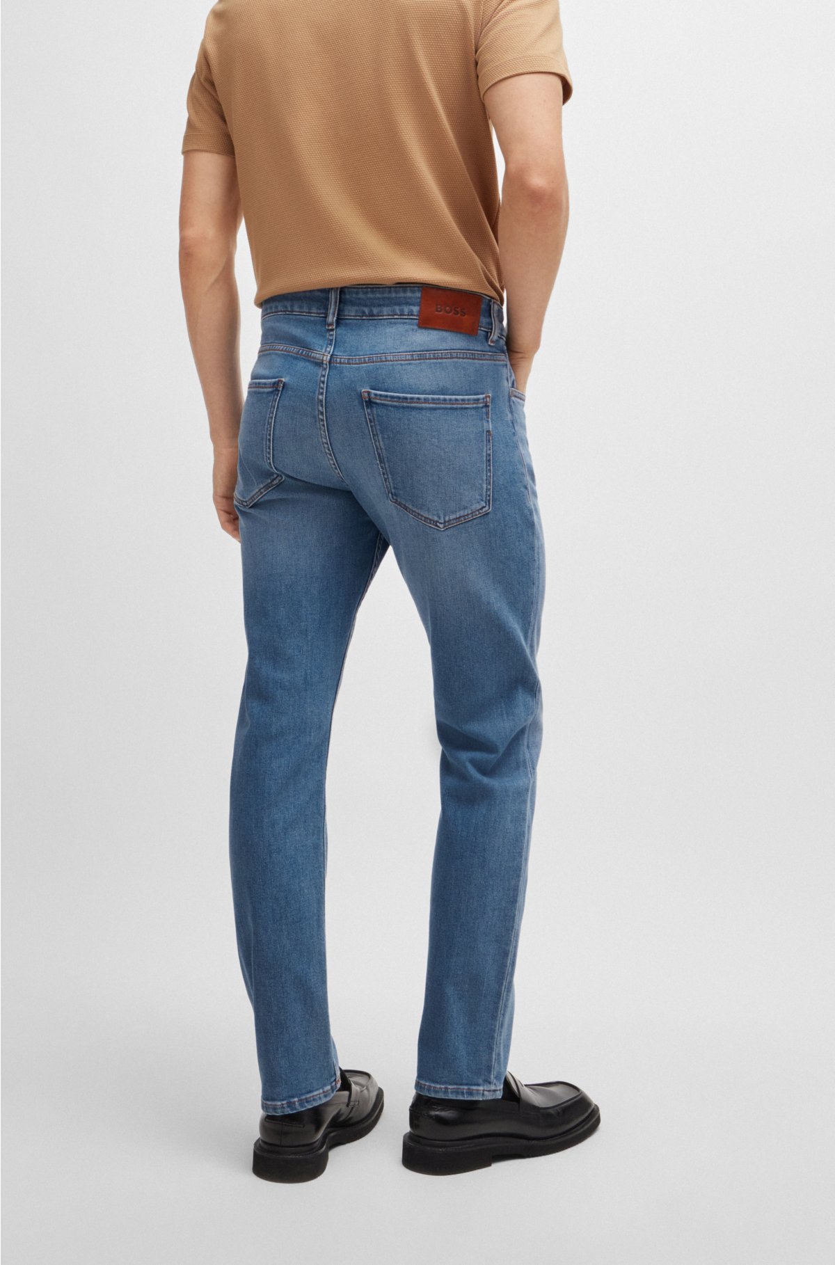 Slim-fit jeans in pure-blue comfort-stretch denim, Blue