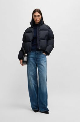 Water-repellent jacket in corduroy-effect fabric, Dark Blue