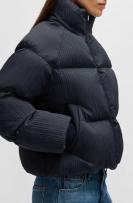 Water-repellent jacket in corduroy-effect fabric, Dark Blue