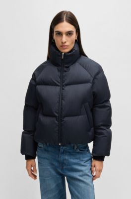 Water-repellent jacket in corduroy-effect fabric, Dark Blue