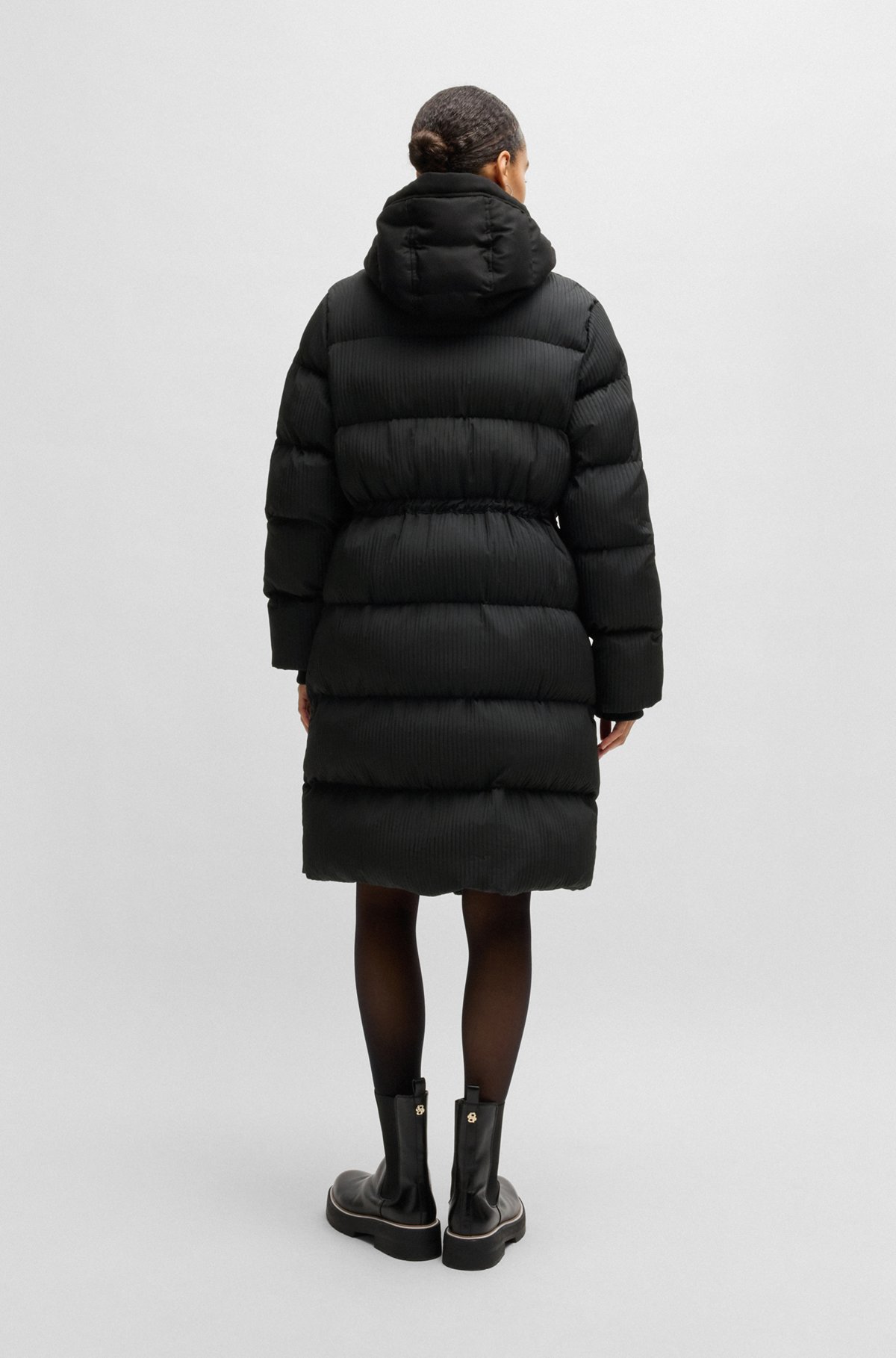 BOSS - Water-repellent parka jacket in quilted corduroy BOSS - Water-repellent parka jacket in quilted corduroy