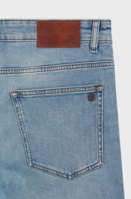 Delaware slim-fit jeans in blue comfort-stretch denim, Light Blue