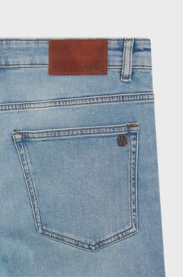Delaware slim-fit jeans in blue comfort-stretch denim, Light Blue