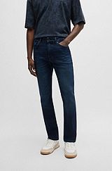 Delaware Slim-fit jeans in dark-blue stretch denim, Dark Blue