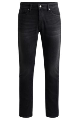 BOSS - Delaware Black slim-fit jeans in stretch denim