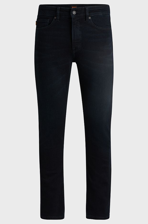 Delaware Slim-fit jeans in blue-black stretch denim, Dark Blue
