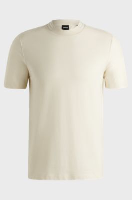 Regular-fit T-shirt in stretch flannel, Natural