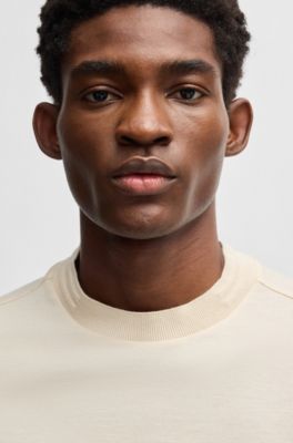 Regular-fit T-shirt in stretch flannel, Natural