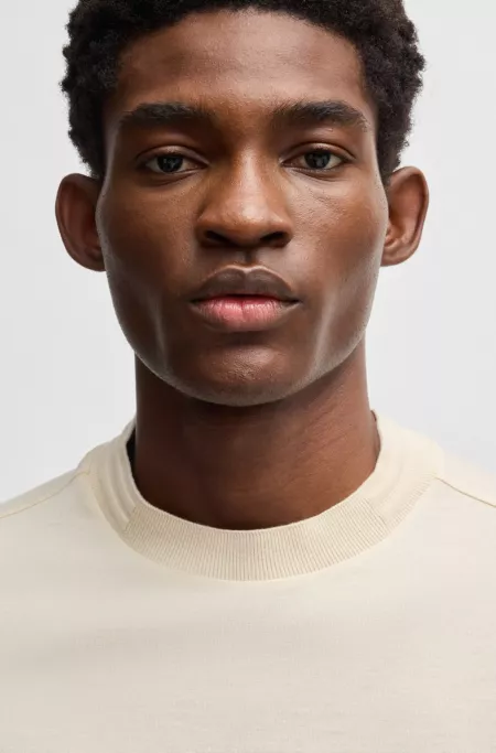 Regular-fit T-shirt in stretch flannel