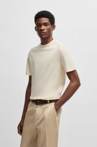 T-shirt regular fit in flanella elasticizzata, Colore neutro