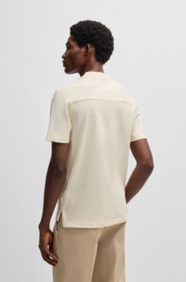 Regular-fit T-shirt in stretch flannel, Natural