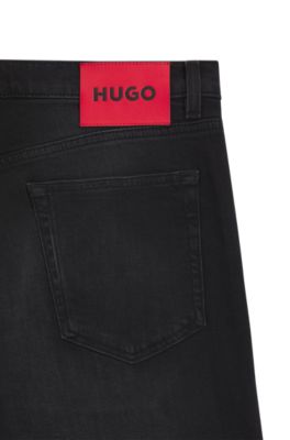 Jeans extra slim fit in denim elasticizzato nero, Nero
