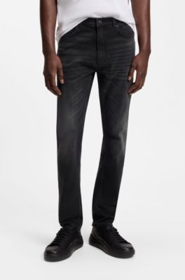 Extra-slim-fit jeans in black stretch denim, Black