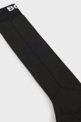BOSS Ski knee-high socks with plush sole, Black