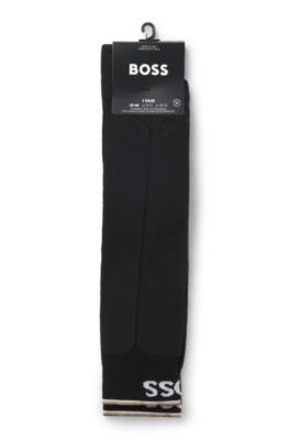 BOSS Ski ニーハイソックス プラッシュソール, ブラック