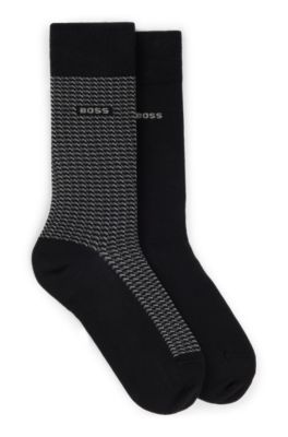 Two-pack of regular-length socks in a cotton blend, Black