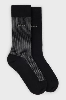 Two-pack of regular-length socks in a cotton blend, Black