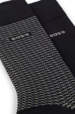Two-pack of regular-length socks in a cotton blend, Black