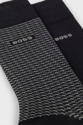 Two-pack of regular-length socks in a cotton blend, Black