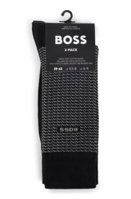 Two-pack of regular-length socks in a cotton blend, Black