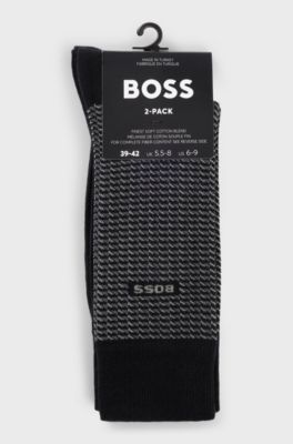 Two-pack of regular-length socks in a cotton blend, Black