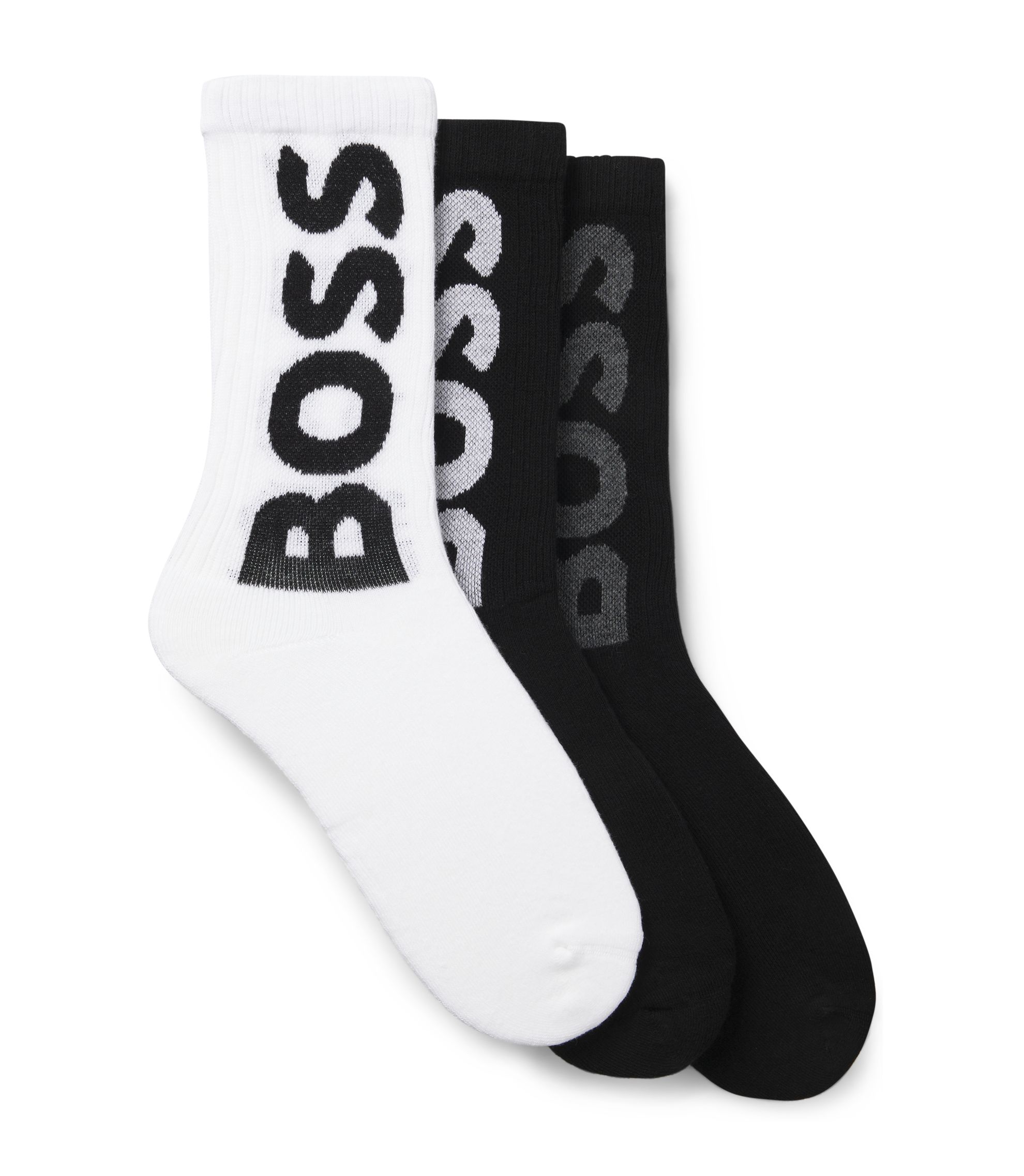 Hugo Boss Calze Uomo – 3 Paia Mix (Bianco, Nero, Grigio) Taglia 41-46