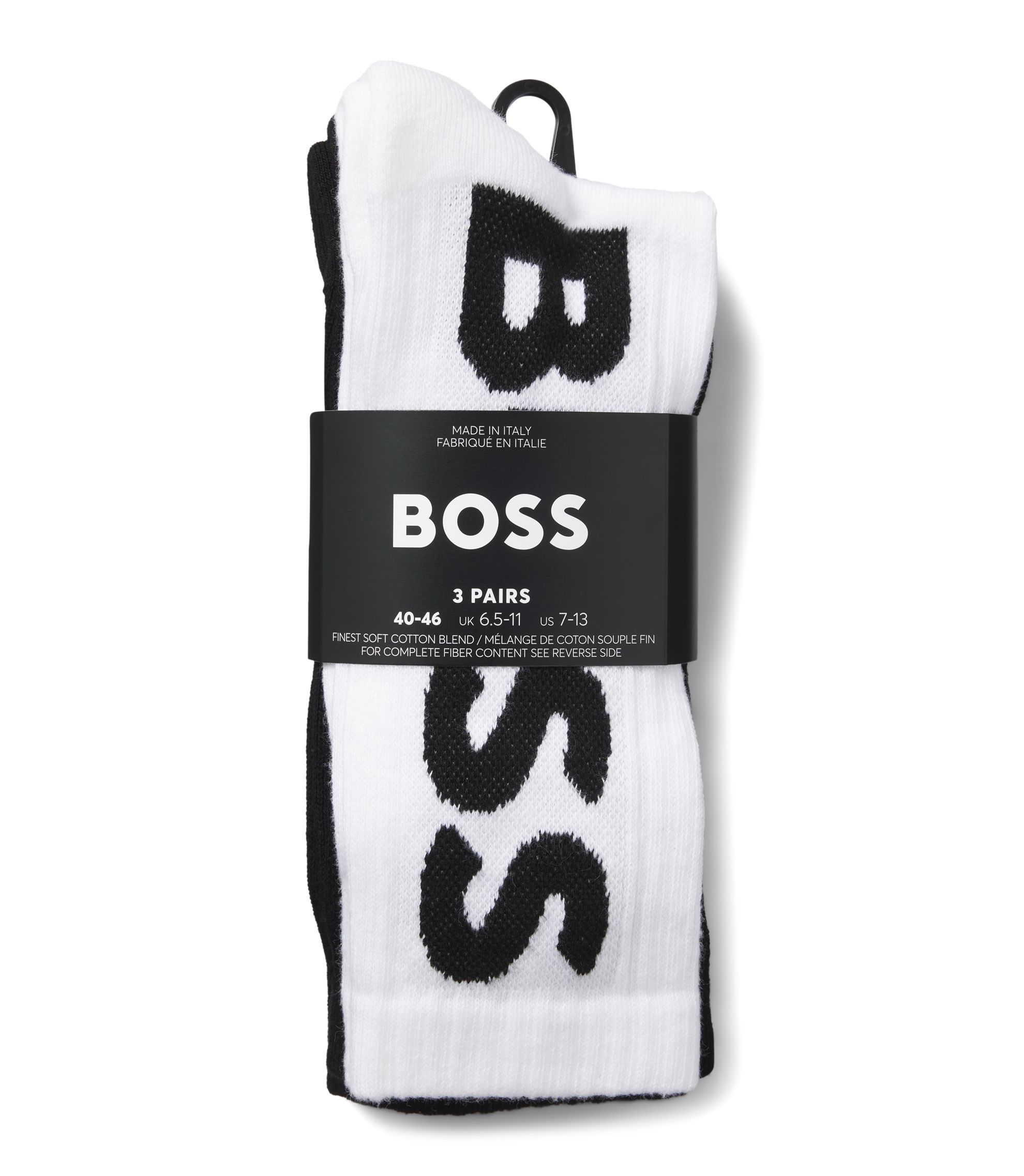 Hugo Boss Calze Uomo – 3 Paia Mix (Bianco, Nero, Grigio) Taglia 41-46