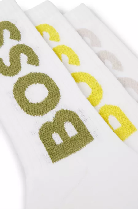 Three-pack of short socks with large logos
