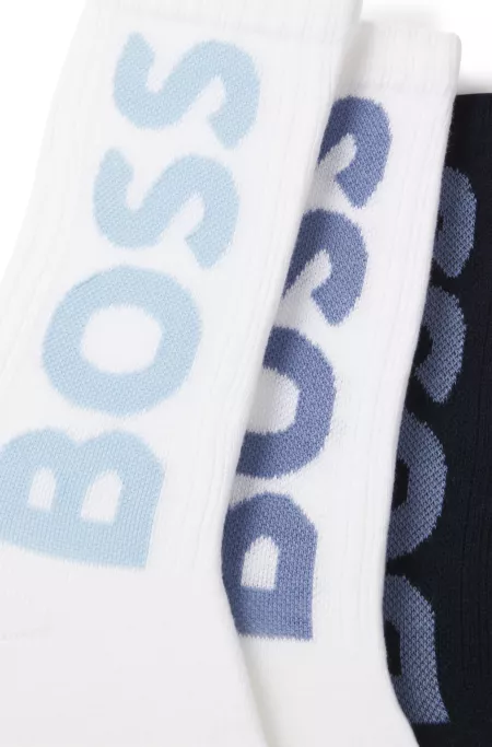 Three-pack of short socks with large logos