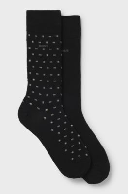Two-pack of regular-length socks in a cotton blend, Black