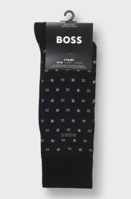 Two-pack of regular-length socks in a cotton blend, Black