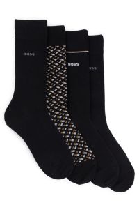 Four-pack of cotton-blend regular-length socks, Black