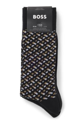 Gift-boxed four-pack of regular-length socks, Black / Grey