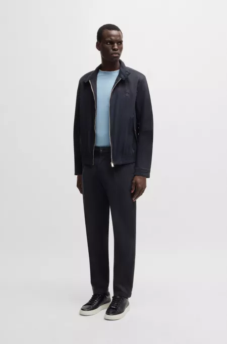 Regular-fit trousers in stretch-cotton gabardine