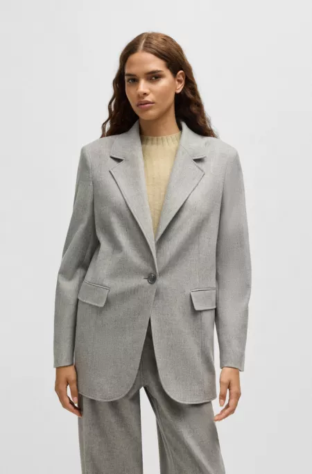 Single-button jacket in stretch flannel