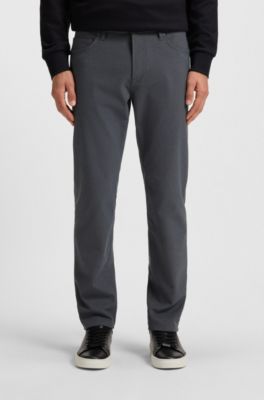 Casual regular-fit trousers in anti-wrinkle twill, Dark Grey