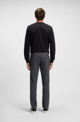 Casual regular-fit trousers in anti-wrinkle twill, Dark Grey