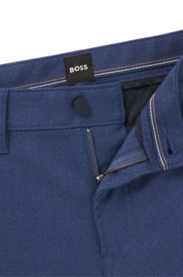 Casual regular-fit trousers in anti-wrinkle twill, Blue